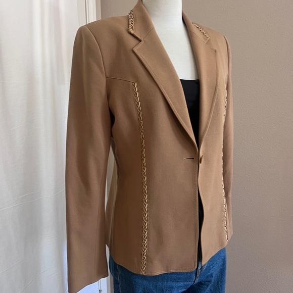 Vintage Vertigo Paris Tan Blazer Jacket - Picture 3 of 6